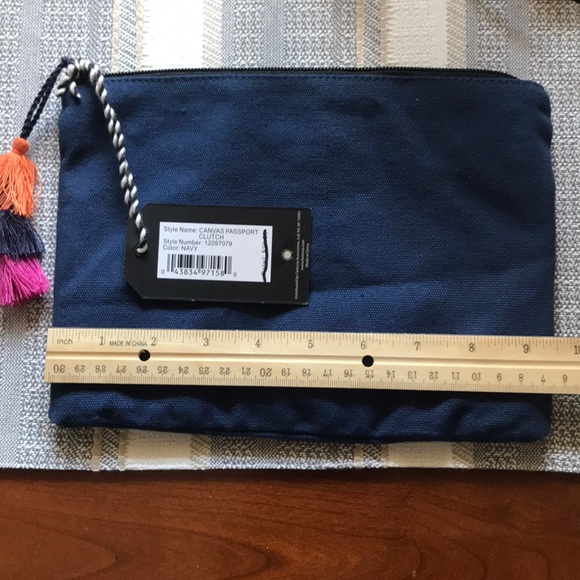 Twig and arrow canvas clutch and stickers, NWT - Picture 3 of 6